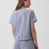 Πουκάμισο πιτζάμας από τσαλακωμένο γάζι σε oversized γραμμή
