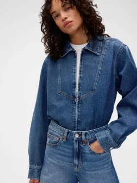 Πουκάμισο τζιν με φερμουάρ GAP × Victoria Beckham