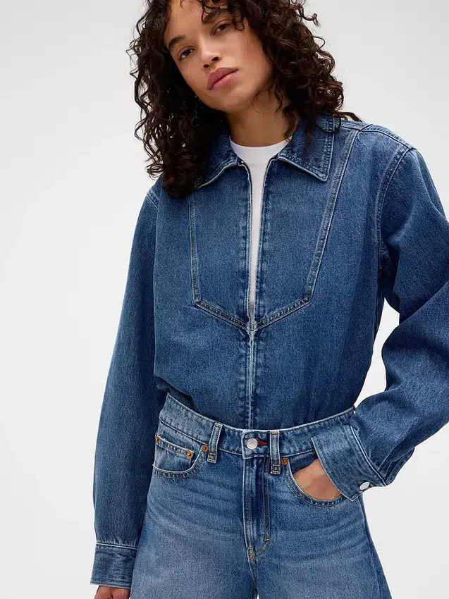Πουκάμισο τζιν με φερμουάρ GAP × Victoria Beckham