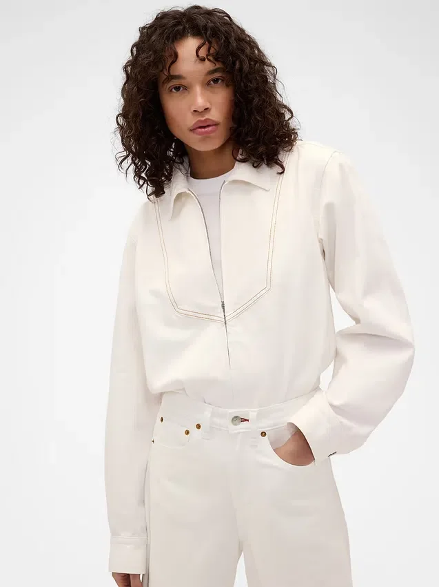 Πουκάμισο τζιν με φερμουάρ GAP × Victoria Beckham
