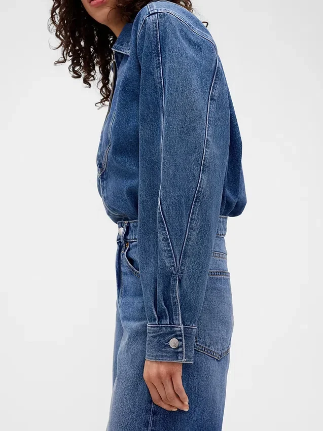 Πουκάμισο τζιν με φερμουάρ GAP × Victoria Beckham