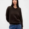 Πουλόβερ CashSoft με V-neck σε υπερμεγέθη γραμμή