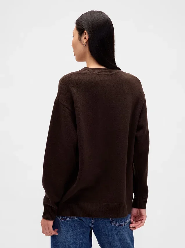 Πουλόβερ CashSoft με V-neck σε υπερμεγέθη γραμμή