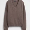 Πουλόβερ CashSoft με V-neck σε υπερμεγέθη γραμμή