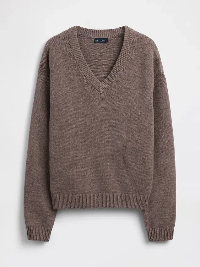 Πουλόβερ CashSoft με V-neck σε υπερμεγέθη γραμμή