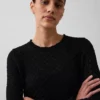 Πουλόβερ κροπ από 100% βαμβάκι με πλέξη pointelle