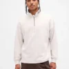 Πουλόβερ με λογότυπο, βαριάς ποιότητας, oversized, με φερμουάρ στο ένα τέταρτο