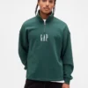 Πουλόβερ με λογότυπο, βαριάς ποιότητας, oversized, με φερμουάρ στο ένα τέταρτο