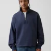 Πουλόβερ με λογότυπο, βαριάς ποιότητας, oversized, με φερμουάρ στο ένα τέταρτο