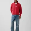 Πουλόβερ με λογότυπο, βαριάς ποιότητας, oversized, με φερμουάρ στο ένα τέταρτο