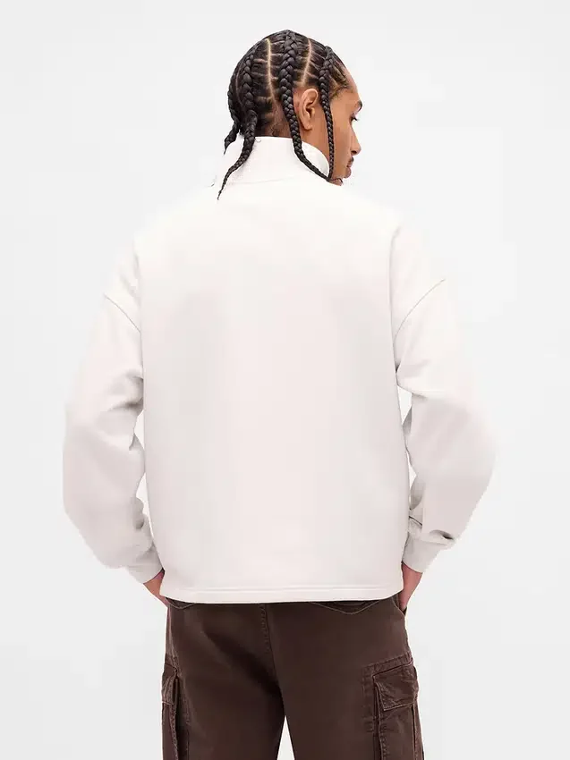 Πουλόβερ με λογότυπο, βαριάς ποιότητας, oversized, με φερμουάρ στο ένα τέταρτο