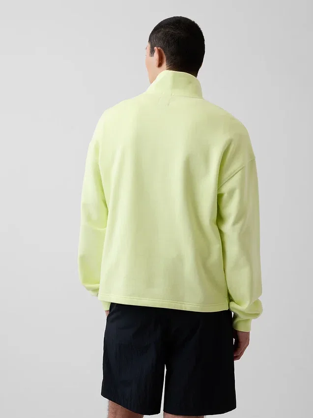 Πουλόβερ με λογότυπο, βαριάς ποιότητας, oversized, με φερμουάρ στο ένα τέταρτο