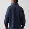 Πουλόβερ με λογότυπο, βαριάς ποιότητας, oversized, με φερμουάρ στο ένα τέταρτο