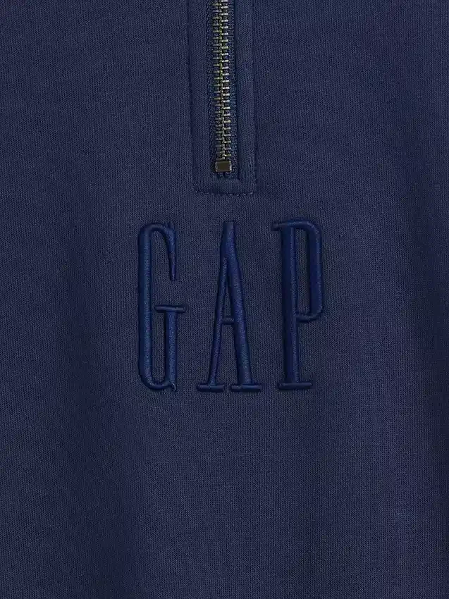 Πουλόβερ με λογότυπο, βαριάς ποιότητας, oversized, με φερμουάρ στο ένα τέταρτο