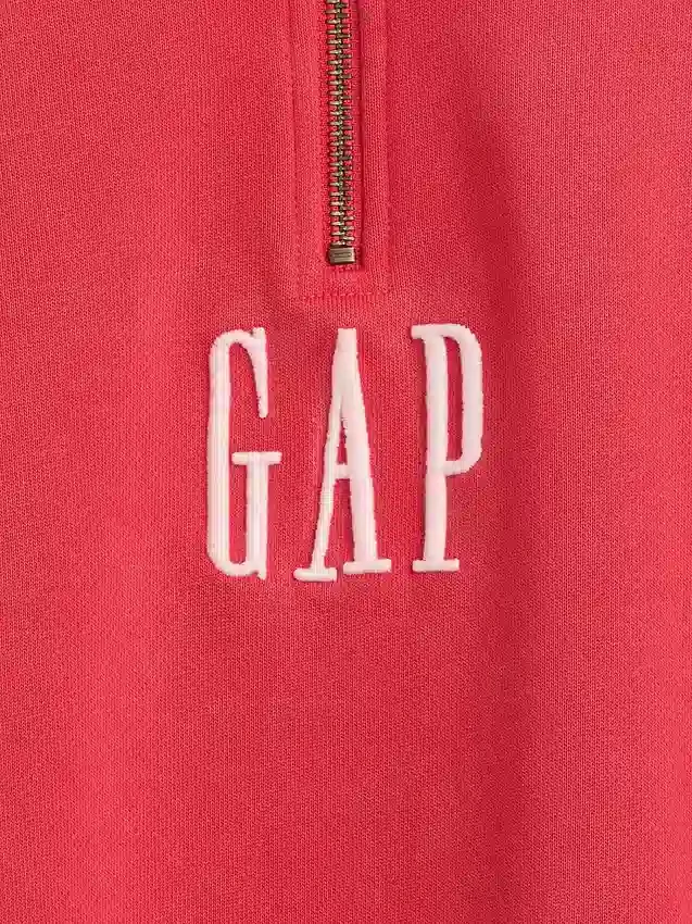Πουλόβερ με λογότυπο, βαριάς ποιότητας, oversized, με φερμουάρ στο ένα τέταρτο
