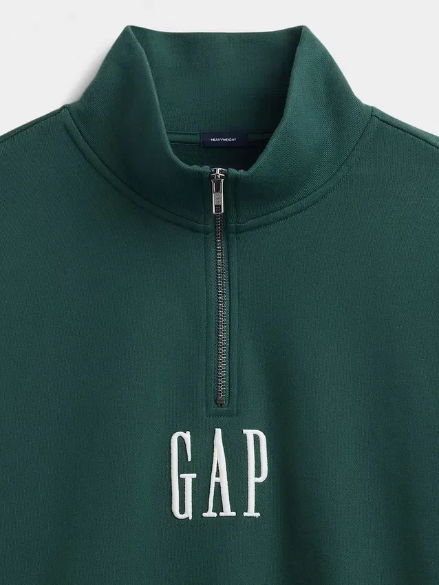 Πουλόβερ με λογότυπο, βαριάς ποιότητας, oversized, με φερμουάρ στο ένα τέταρτο