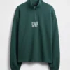 Πουλόβερ με λογότυπο, βαριάς ποιότητας, oversized, με φερμουάρ στο ένα τέταρτο