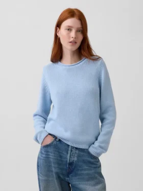 Πουλόβερ με ρολνέκ από 100% βαμβάκι