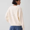 Πουλόβερ Oversized με V-neck από 100% βαμβάκι