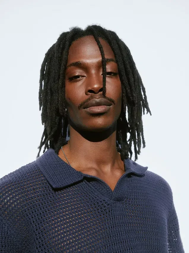 Πουλόβερ πόλο από πλέξη με δίχτυ