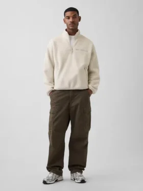 Πουλόβερ Sherpa Oversized με μισό φερμουάρ