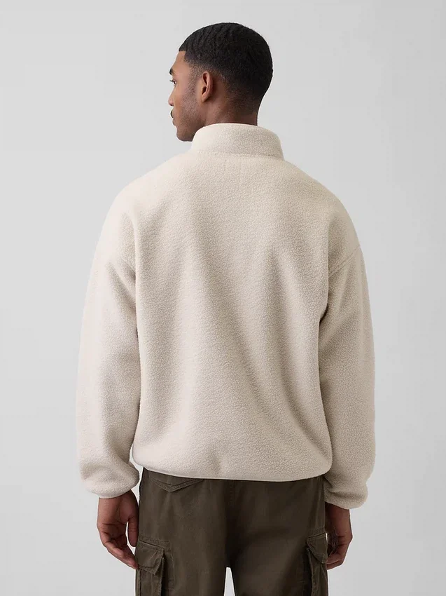 Πουλόβερ Sherpa Oversized με μισό φερμουάρ