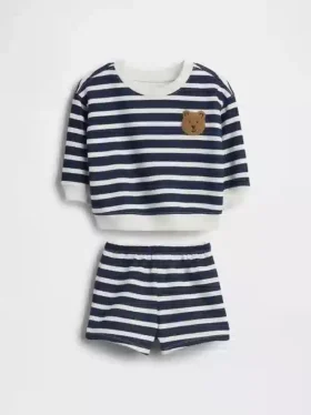 Σετ φούτερ και σορτς Baby Vintagesoft Bear Stripe