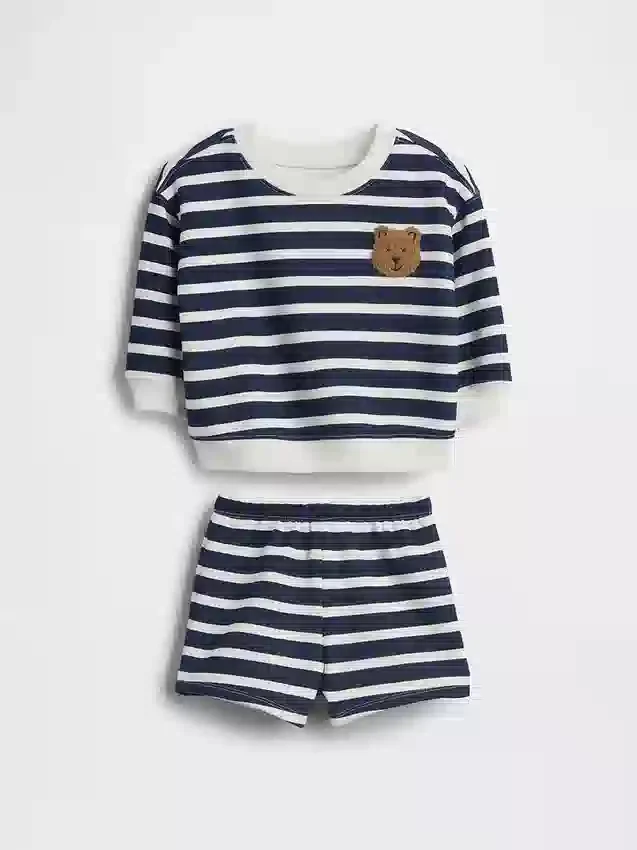 Σετ φούτερ και σορτς Baby Vintagesoft Bear Stripe
