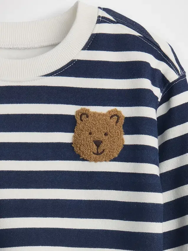 Σετ φούτερ και σορτς Baby Vintagesoft Bear Stripe
