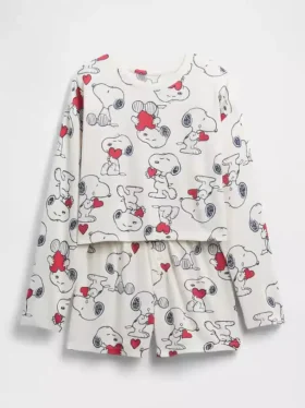 Σετ παιδικών πυτζαμών Snoopy από ανακυκλωμένα υλικά με σορτς