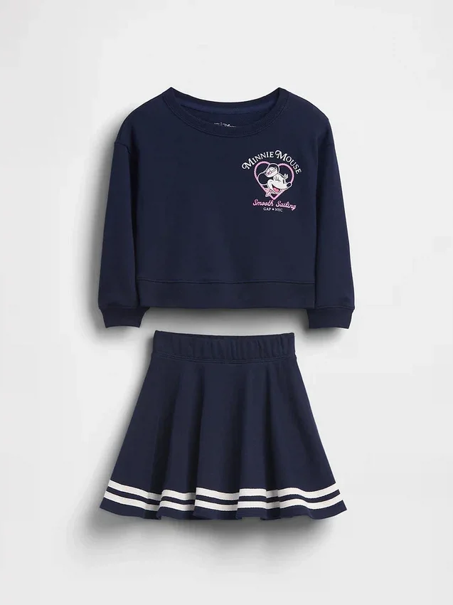Σετ ρούχων GAP × Disney Βρέφη & Νήπια με φούστα-σορτς από μαλακό φούτερ Vintagesoft