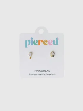 Σκουλαρίκια με βιδωτό κούμπωμα «Birthday Party» της Pierced Co