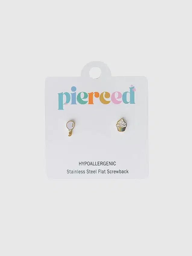 Σκουλαρίκια με βιδωτό κούμπωμα «Birthday Party» της Pierced Co