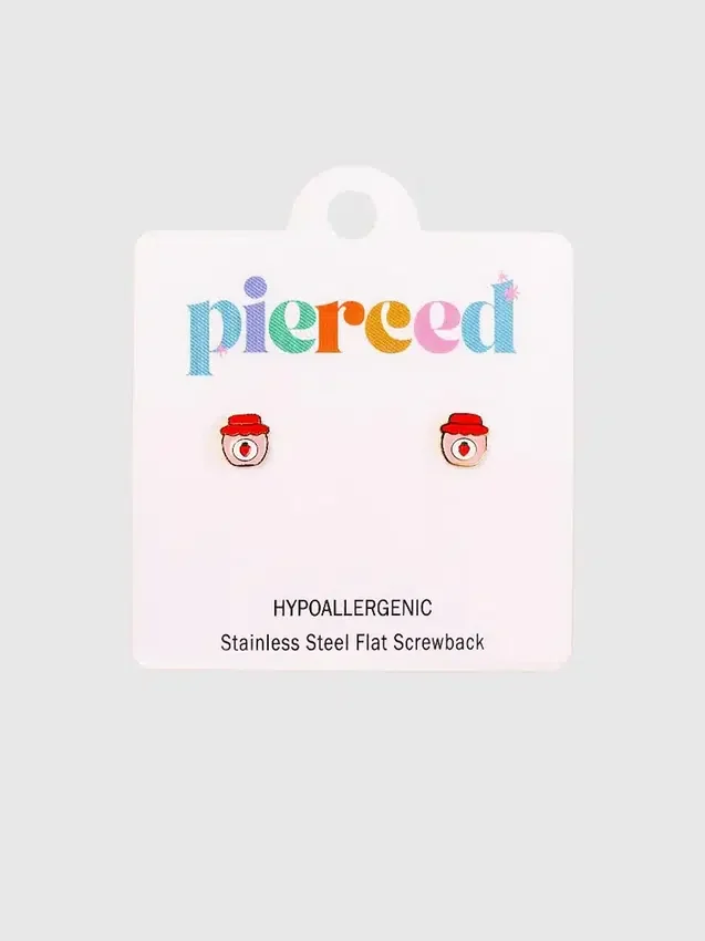 Σκουλαρίκια με βιδωτό κούμπωμα «Strawberry Jam» της Pierced Co