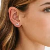 Σκουλαρίκια Pierced Co Heart Duo με βιδωτό κούμπωμα