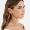 Σκουλαρίκια Pierced Co Heart Duo με βιδωτό κούμπωμα