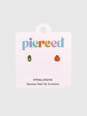 Σκουλαρίκια Pierced Co Pea Pod / Tomato με βιδωτό κούμπωμα