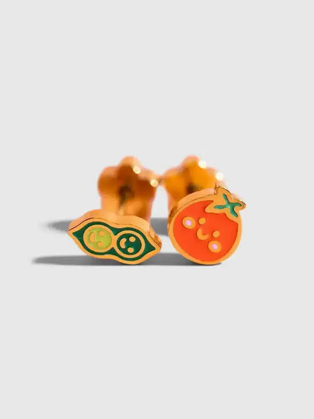 Σκουλαρίκια Pierced Co Pea Pod / Tomato με βιδωτό κούμπωμα