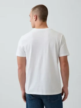 Τ-shirt από βαμβακερό τζέρσεϊ με V-neck
