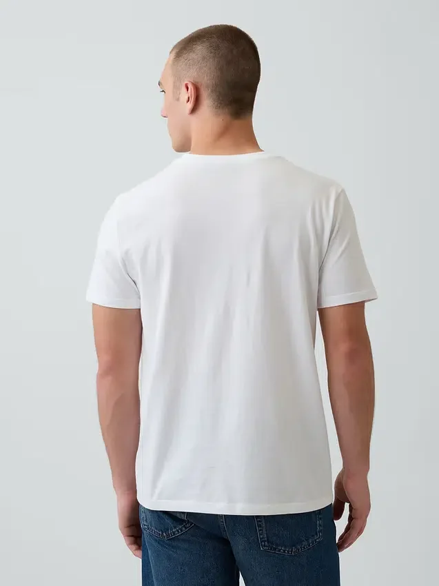 Τ-shirt από βαμβακερό τζέρσεϊ με V-neck