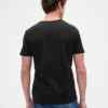Τ-shirt από βαμβακερό τζέρσεϊ με V-neck