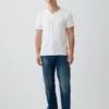 Τ-shirt από βαμβακερό τζέρσεϊ με V-neck