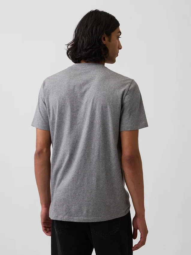Τ-shirt από βαμβακερό τζέρσεϊ με V-neck