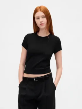 T-shirt για μωρά με πλέξη «waffle»