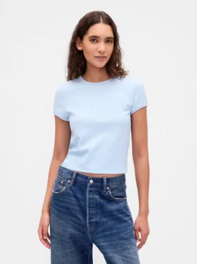 T-shirt για μωρά με πλέξη «waffle»