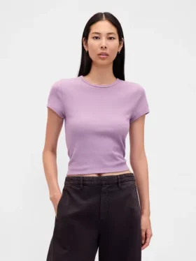 T-shirt για μωρά με πλέξη «waffle»