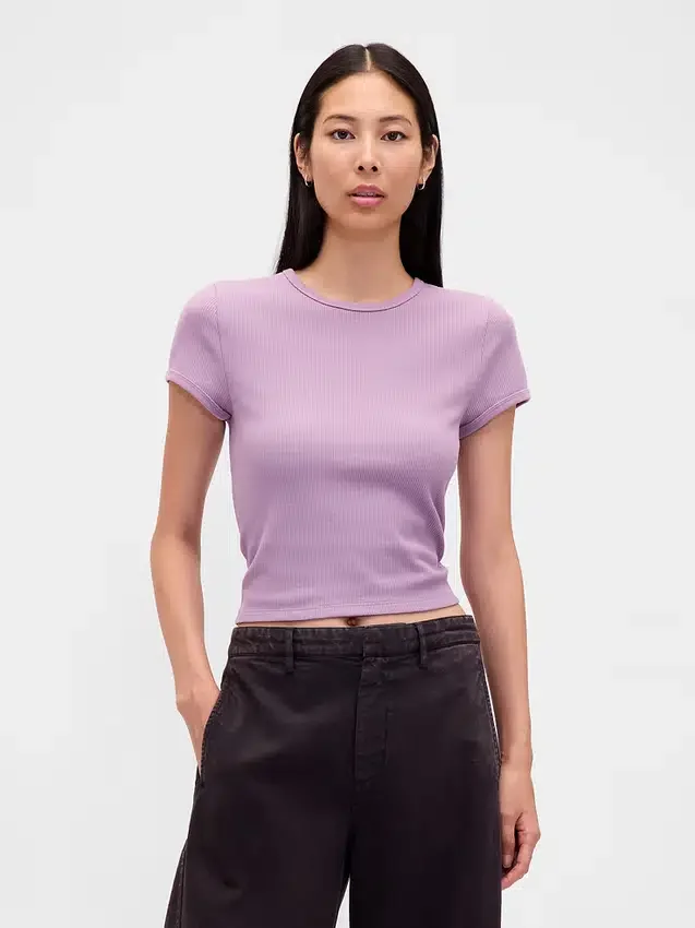 T-shirt για μωρά με πλέξη «waffle»