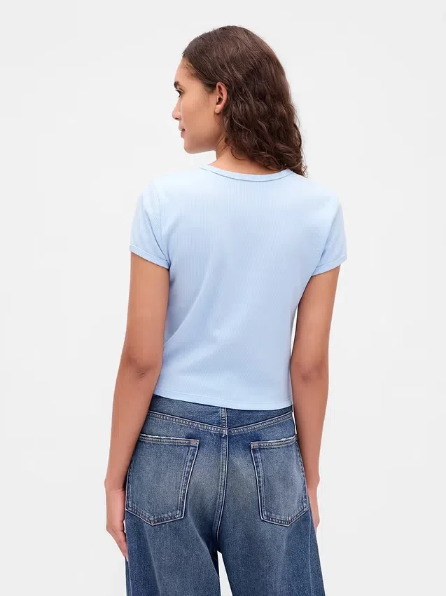 T-shirt για μωρά με πλέξη «waffle»