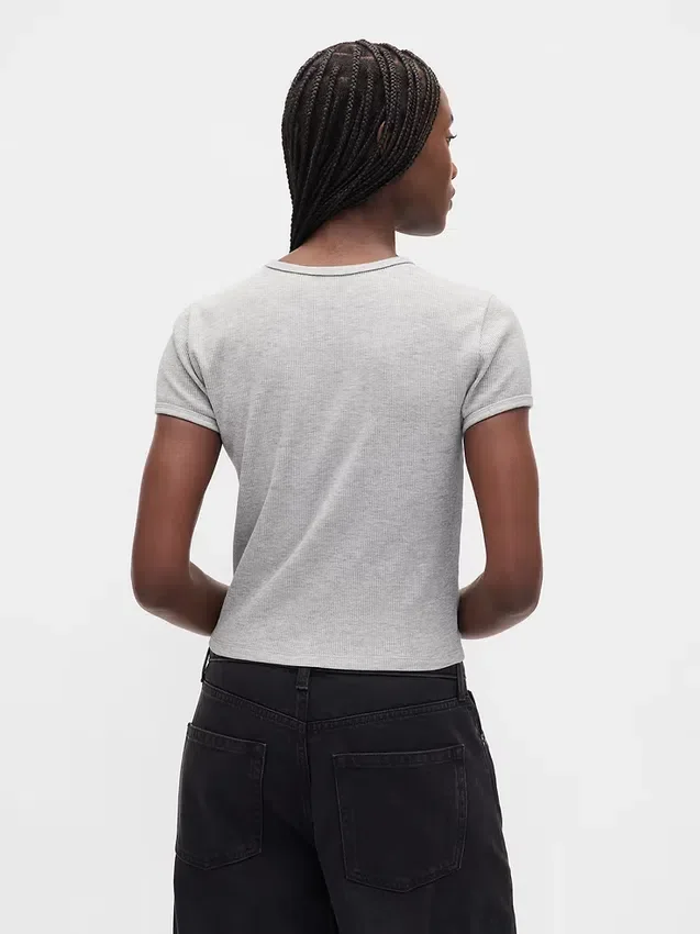 T-shirt για μωρά με πλέξη «waffle»