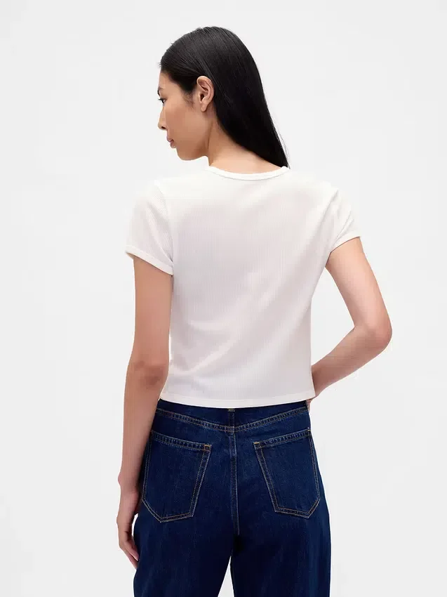 T-shirt για μωρά με πλέξη «waffle»